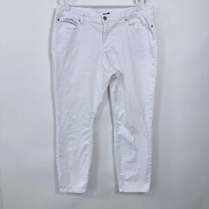 Eileen Fisher Organic Cotton Ankle‎ Jeans Size 16 White Mid Rise Stretch